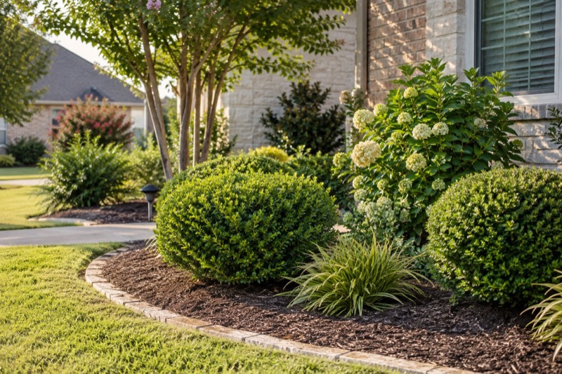 Illustrative a softer, natural shape for a North Texas residential landscape