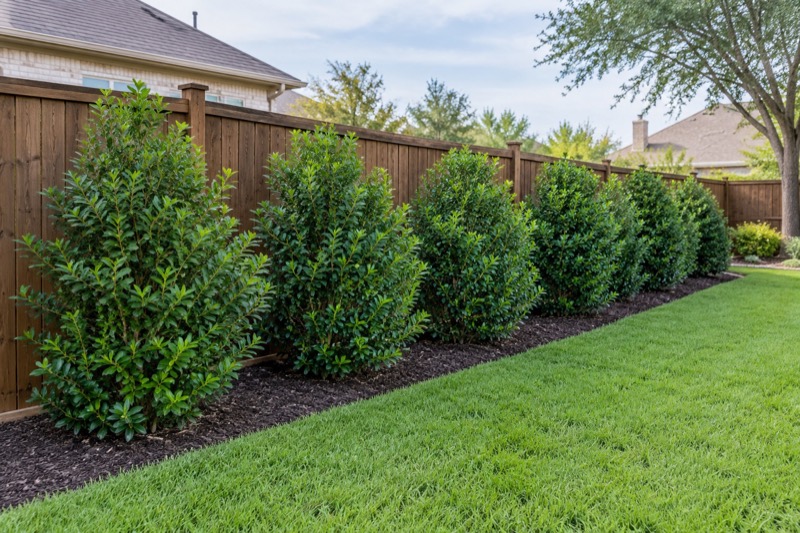 Illustrative a tidy backyard border for a North Texas residential landscape