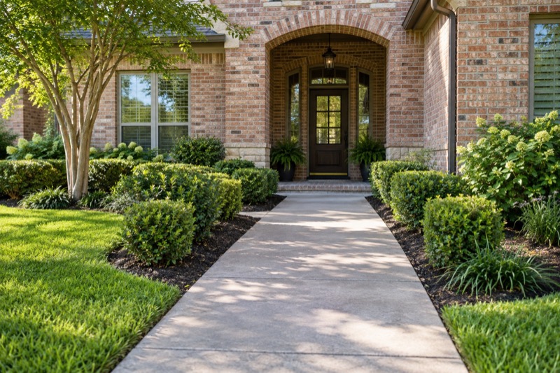Illustrative room along the walkway for a North Texas residential landscape