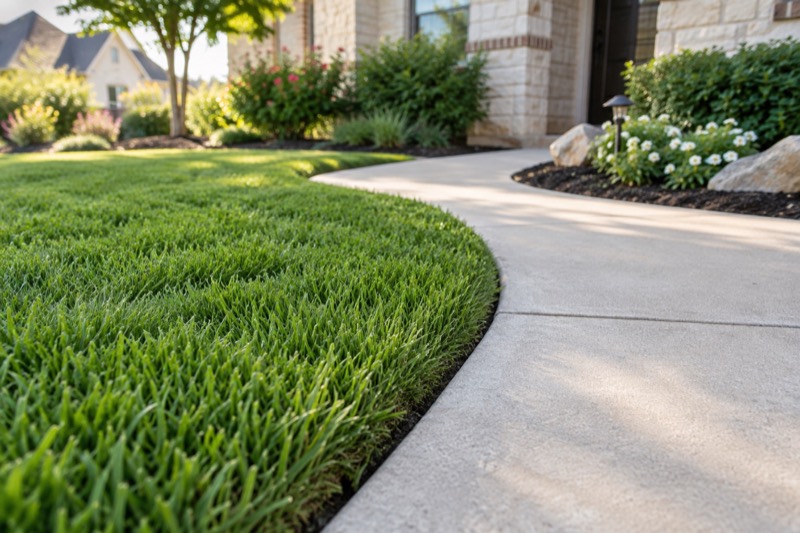 Illustrative clean, defined edges for a North Texas residential landscape