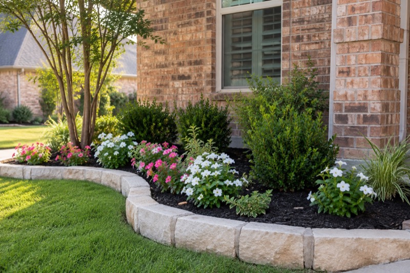 Illustrative a little seasonal color for a North Texas residential landscape