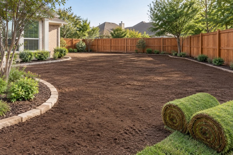 Illustrative preparation from the ground up for a North Texas residential landscape