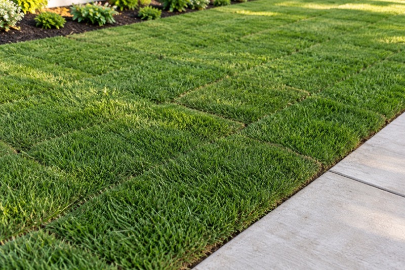 Illustrative an even green finish for a North Texas residential landscape